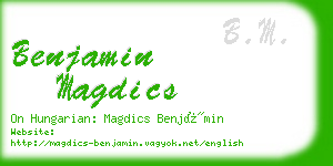 benjamin magdics business card